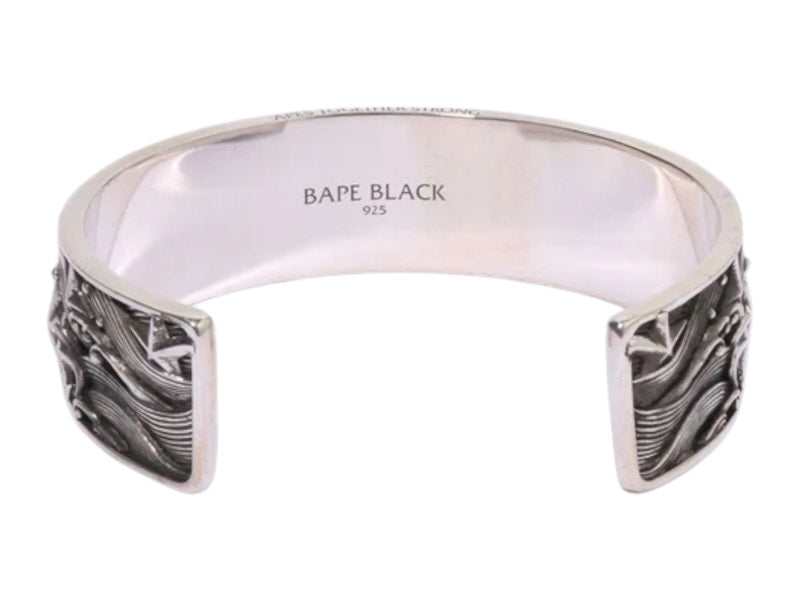 BAPE Black Madface Bangle Silver