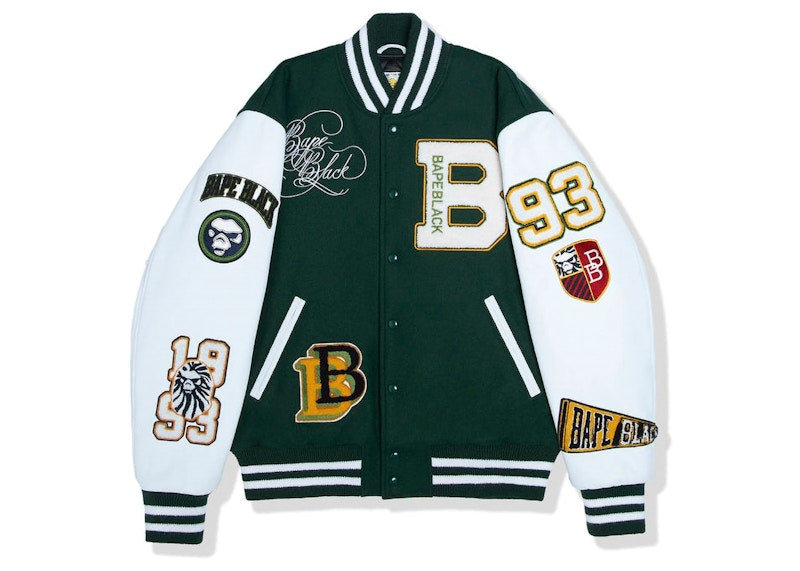 BAPE Black x Golden Bear Sportswear Varsity Jacket Green