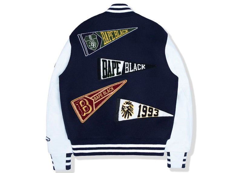 BAPE Black x Golden Bear Sportswear Varsity Jacket Navy