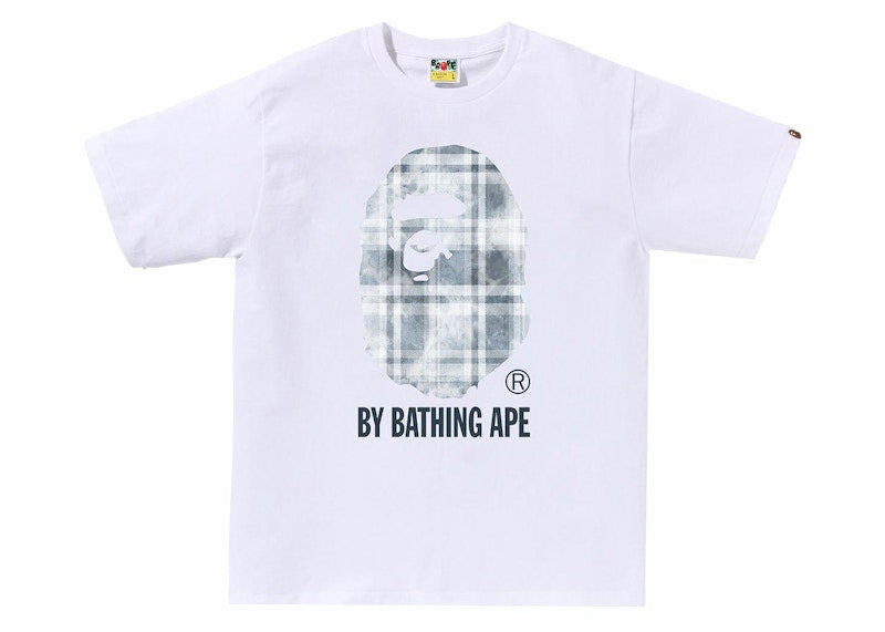 BAPE Bleach Check Ape Head Tee White