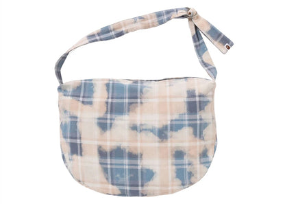 BAPE Bleached Check Furoshiki Bag Sax