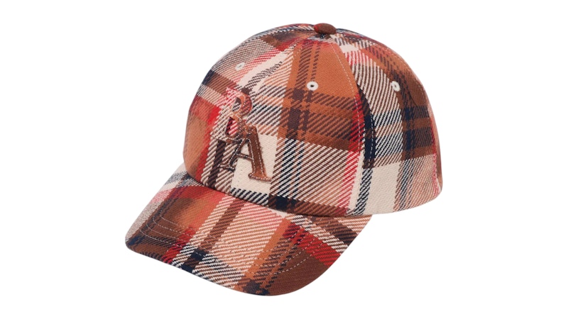 BAPE Bleached Check Panel Cap Red