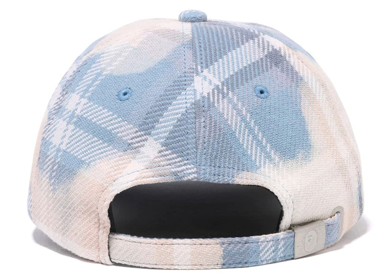 BAPE Bleached Check Panel Cap Sax