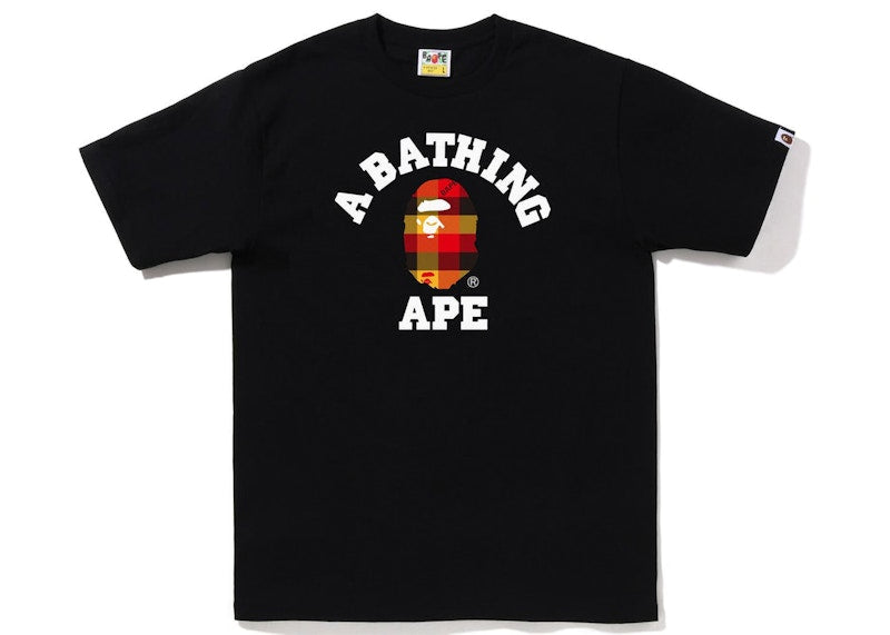 BAPE Block Check College Tee (FW22) Black Red