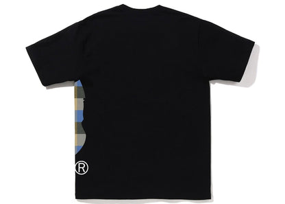 BAPE Block Check Side Big Ape Head Tee (FW22) Black Beige