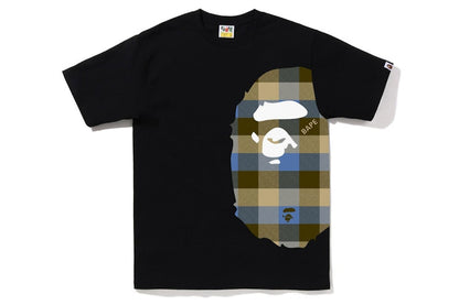 BAPE Block Check Side Big Ape Head Tee (FW22) Black Beige