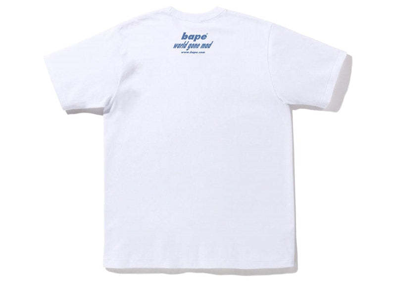 BAPE Block Check WGM Ape Head Tee White Beige