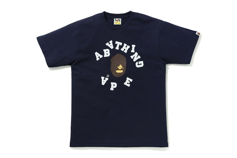BAPE Broken College Tee Navy
