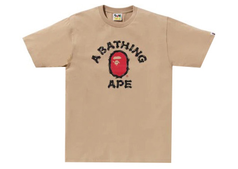 BAPE Brush College Tee Beige