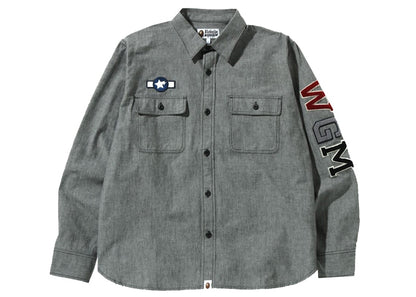 BAPE Busy Shark Chambray Relaxed Fit Shirt Black