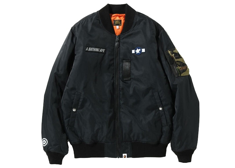 BAPE Busy Shark Loose Fit MA-1 Black