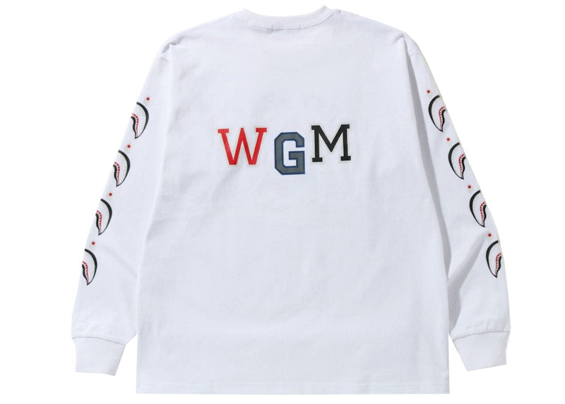 BAPE Busy Shark Relaxed Fit Heavy Weight L/S Tee White