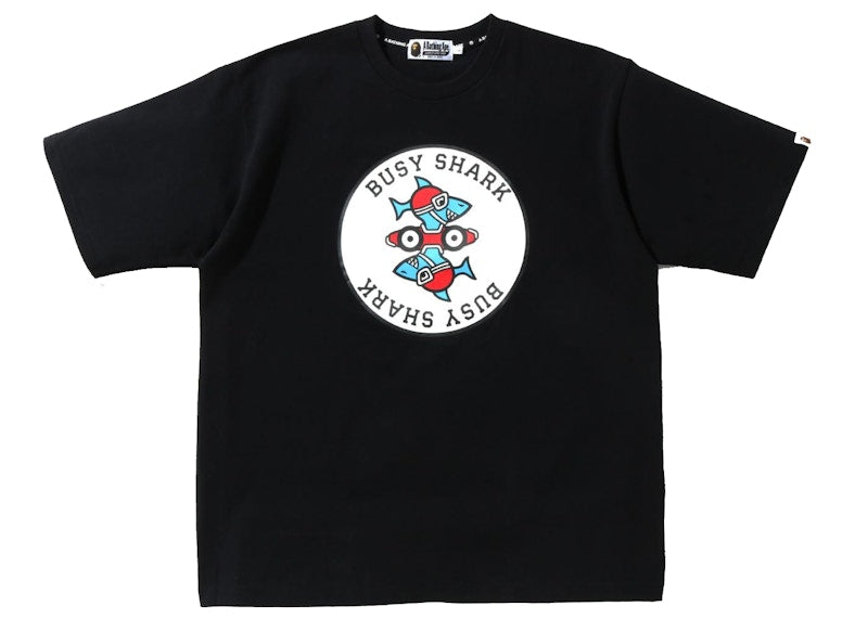 BAPE Busy Shark Relaxed Fit Heavy Weight Tee Black