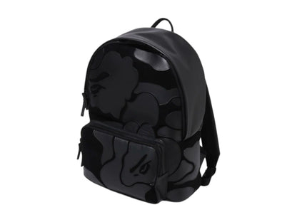 BAPE Camo Patch Leather Daypack Black