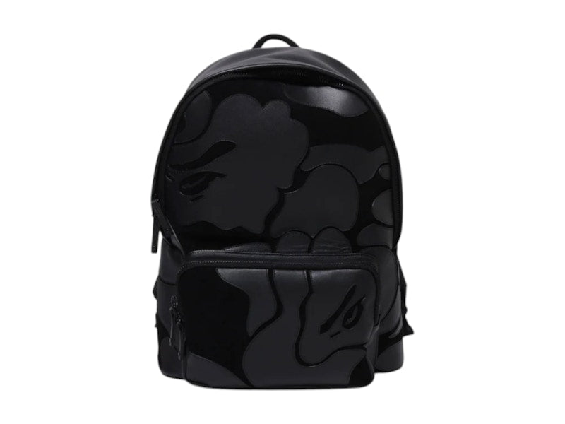 BAPE Camo Patch Leather Daypack Black
