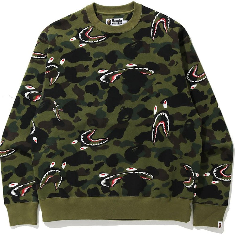 BAPE Camo Shark Crewneck FW20 Green