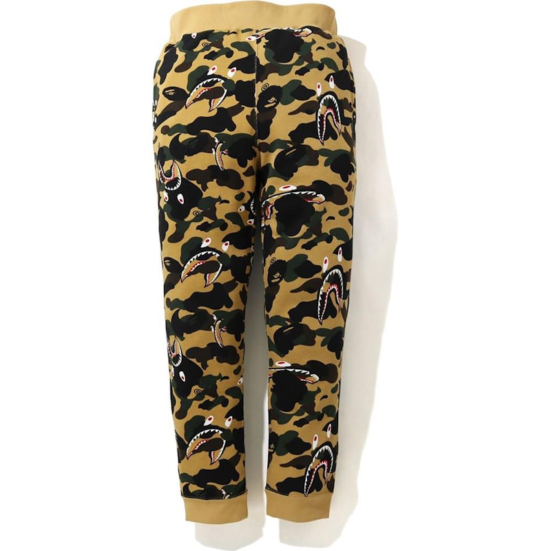 BAPE Shark 1st Camo Sweat Pants FW20 Yellow