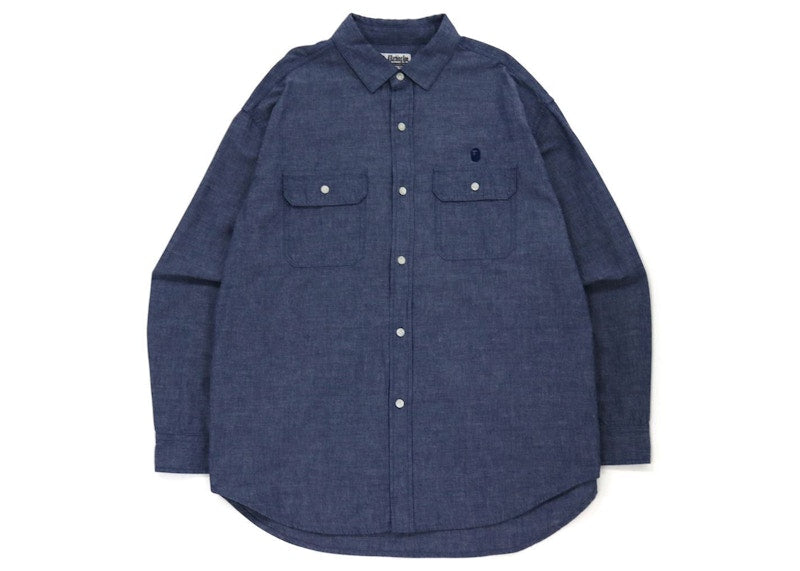 BAPE Chambray Loose Fit Shirt Light Indigo