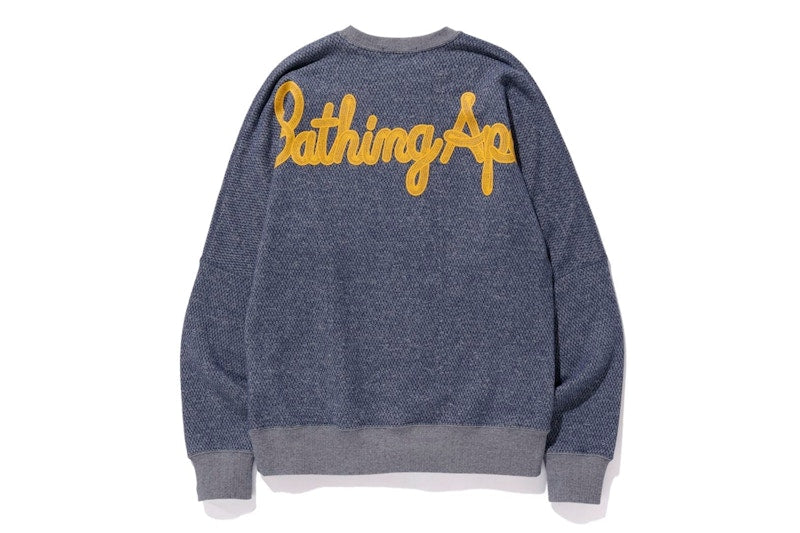 BAPE Champion Big Logo Wide Crewneck Navy