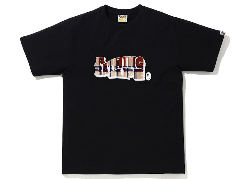 BAPE Check A Bathing Ape Logo Tee Black/Red