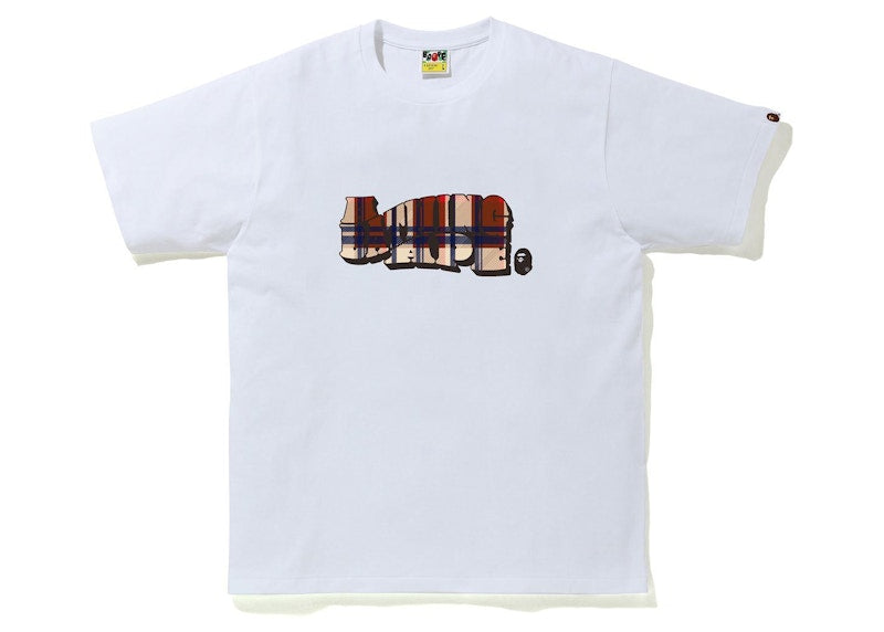 BAPE Check A Bathing Ape Logo Tee White/Red