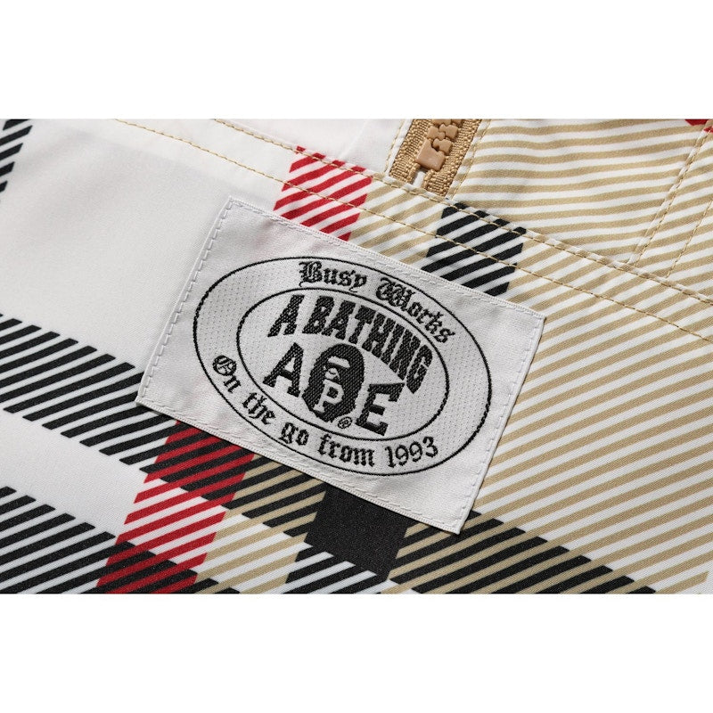 BAPE Check Anorak Jacket Beige