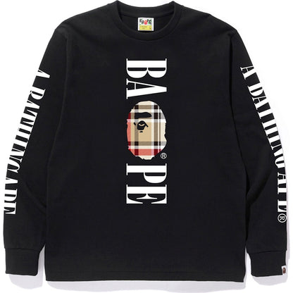 BAPE Check Bape Logo L/S Tee Black/Beige