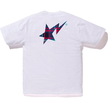 BAPE Check Bapesta Tee White/Navy