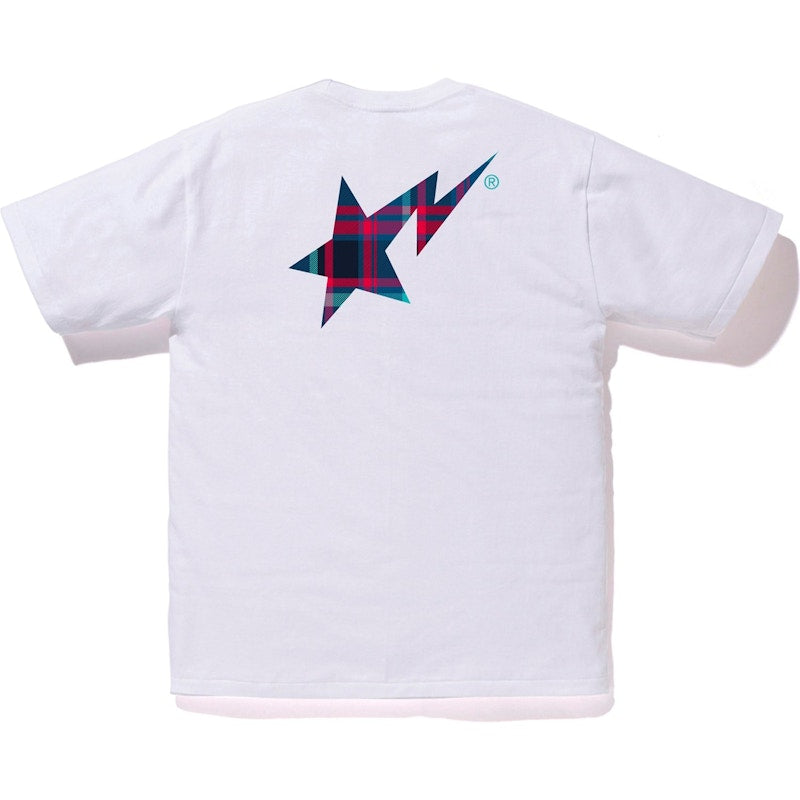 BAPE Check Bapesta Tee White/Navy