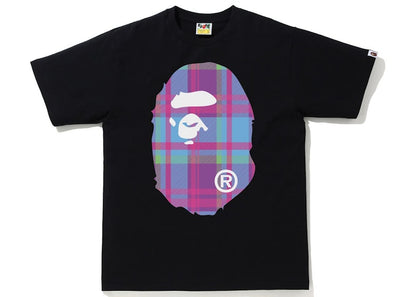 BAPE Check Big Ape Head Tee Black/Purple