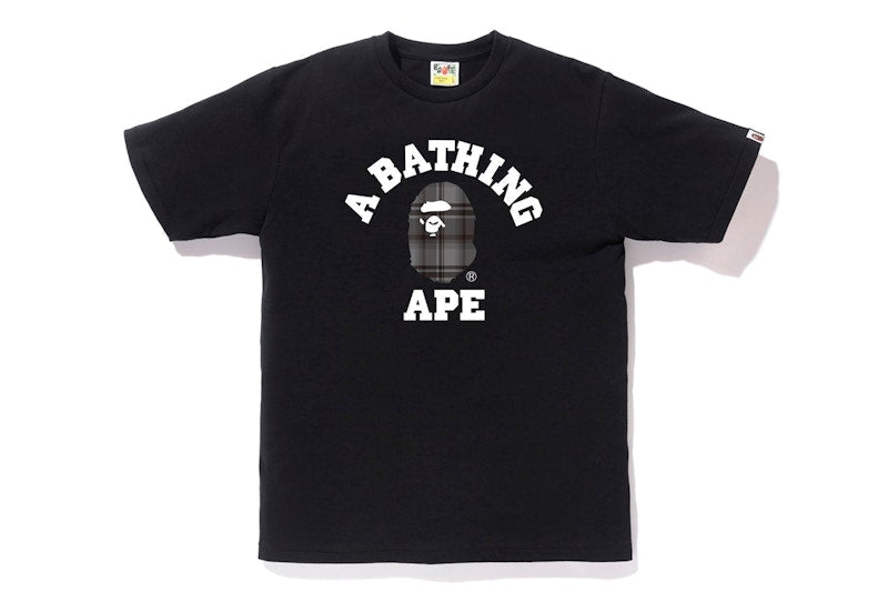 BAPE Check College Tee Black/Black