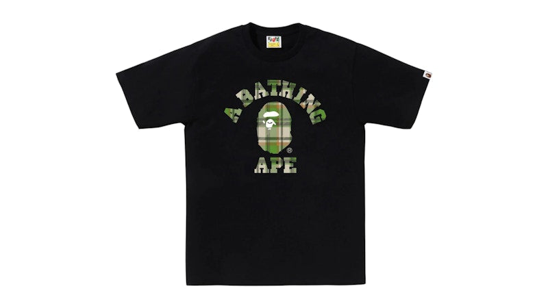BAPE Check College Tee (FW25) Black/Green