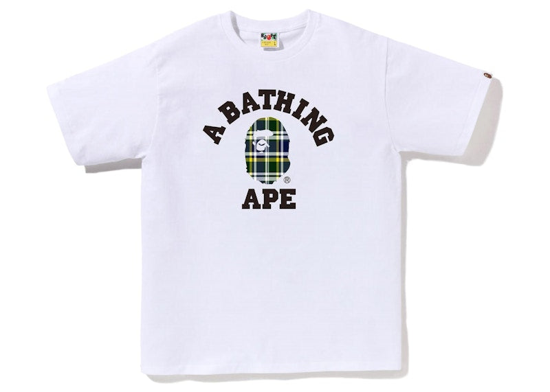 BAPE Check College Tee (SS23) White Green