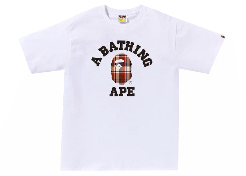 BAPE Check College Tee White
