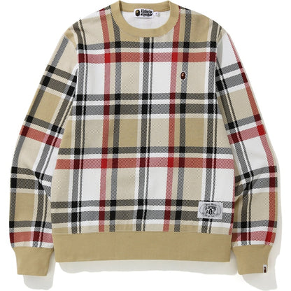 BAPE Check Crewneck Beige