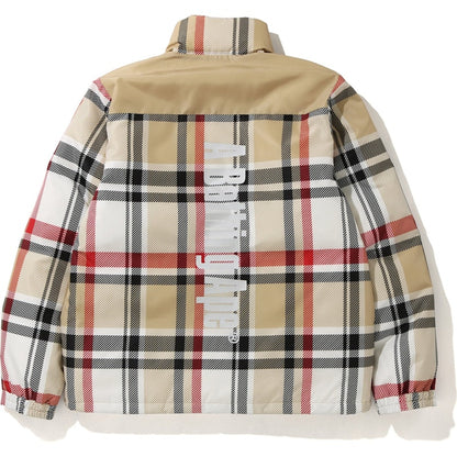 BAPE Check Down Jacket Beige