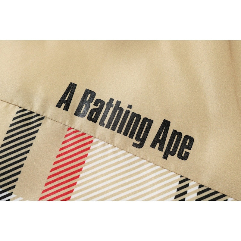BAPE Check Down Jacket Beige