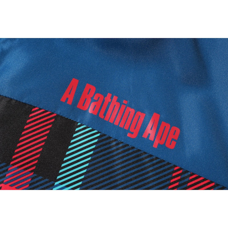 BAPE Check Down Jacket Navy