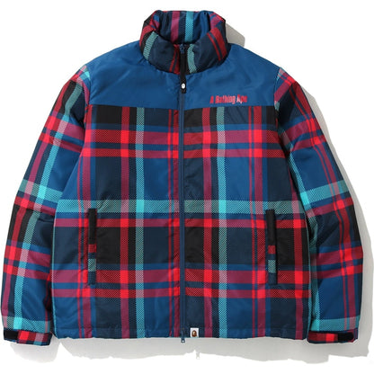 BAPE Check Down Jacket Navy