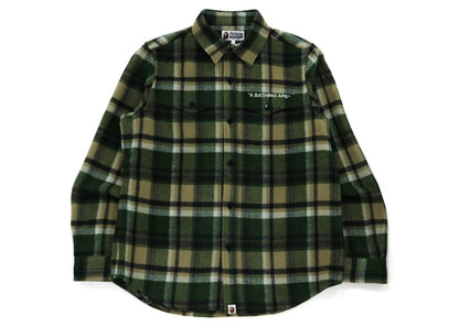 BAPE Check Flannel Shirt (FW21) Olivedrab
