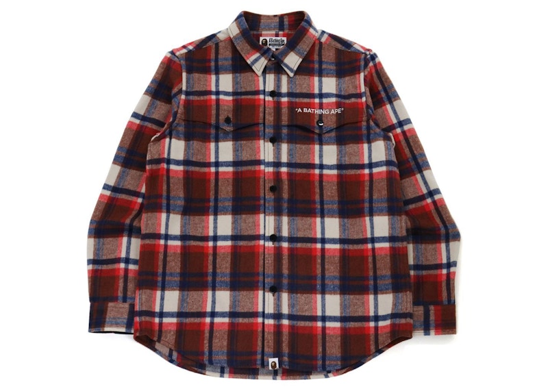 BAPE Check Flannel Shirt (FW21) Red