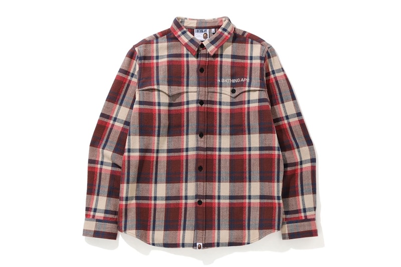 BAPE Check Flannel Shirt Red
