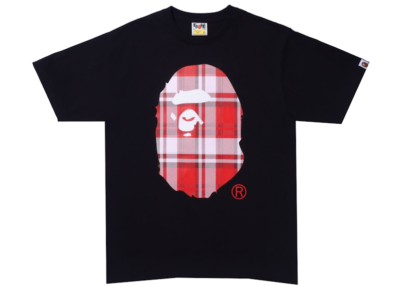 BAPE Check Gift Ape Head Tee Black