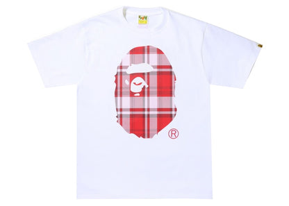 BAPE Check Gift Ape Head Tee White