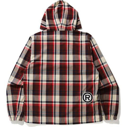 BAPE Check Hoodie Jacket Red