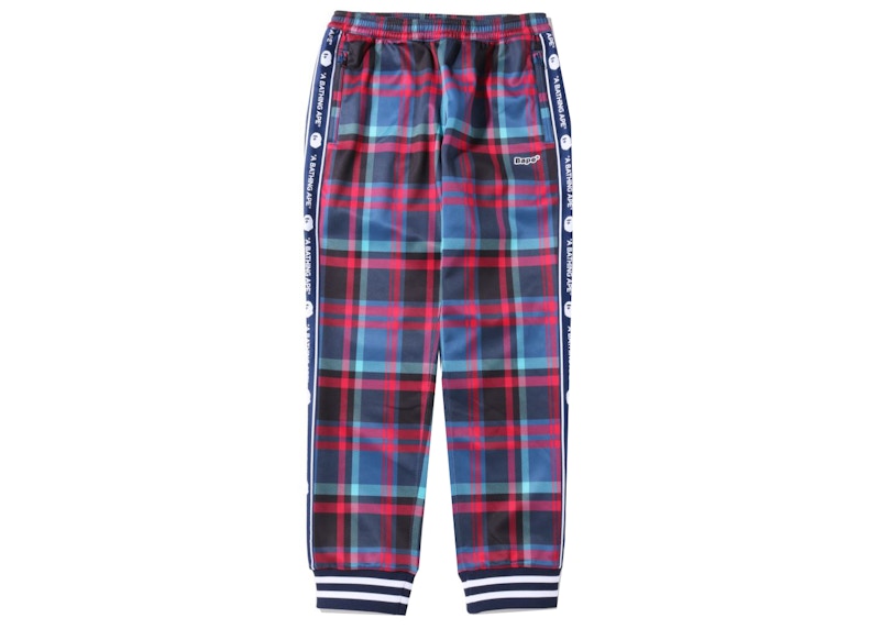 BAPE Check Jersey Pants Navy