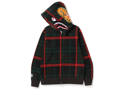 BAPE Check Shark Full Zip Hoodie (SS23) Green