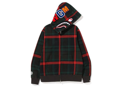 BAPE Check Shark Full Zip Hoodie (SS23) Green