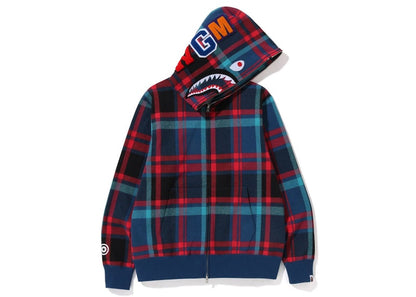 BAPE Check Shark Full Zip Hoodie (SS23) Navy