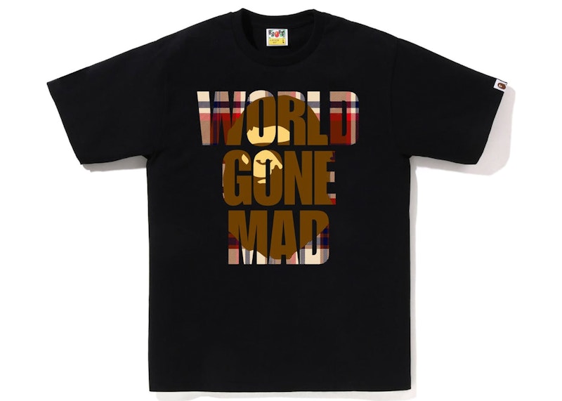 BAPE Check WGM Ape Head Overlap Tee Black